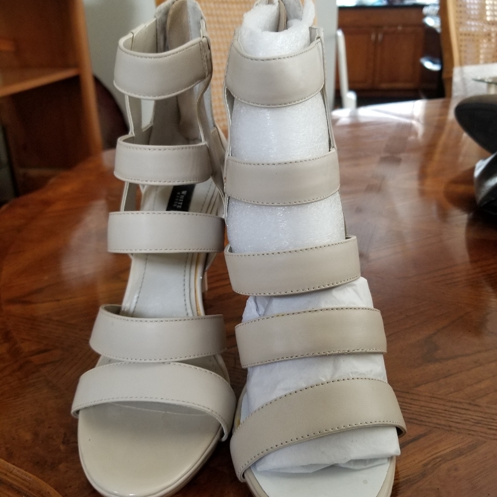 Cream Strappy Open Toe Shoes
